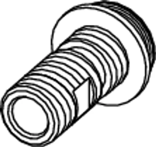 Füllventil von TECE mit Gewindeanschluss, in zylindrischer Form und mit Außengewinde, für Wasseranwendungen konzipiert.